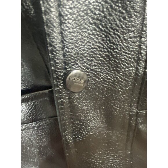 Motorcycle Vest Unisex 50 Chest Velvet Lined Black Faux Leather Pockets Snap 29 - Picture 8 of 15